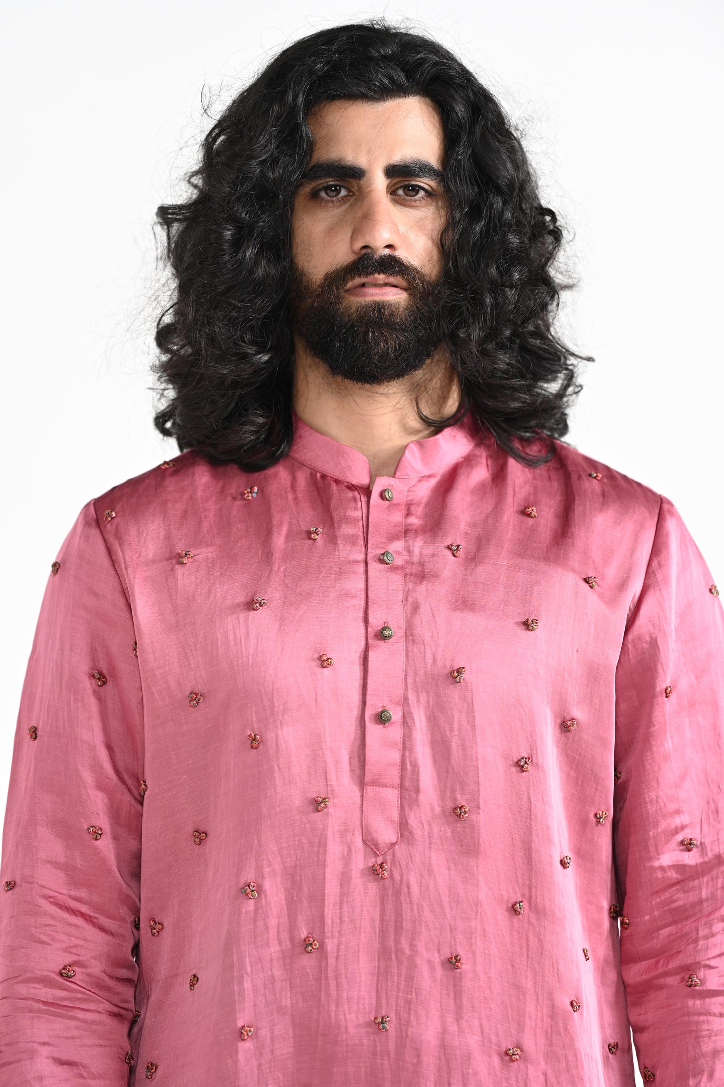 French Pink work kurta set