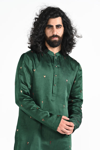 Bottle  Green kurta set