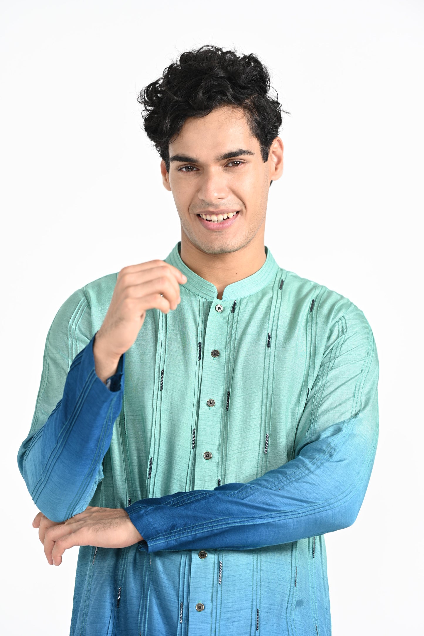 Ocean Ombre work kurta set