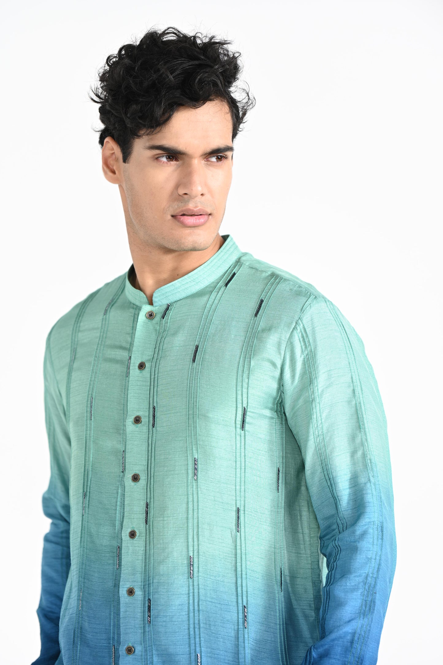 Ocean Ombre work kurta set