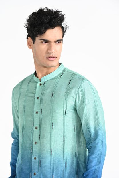 Ocean Ombre work kurta set