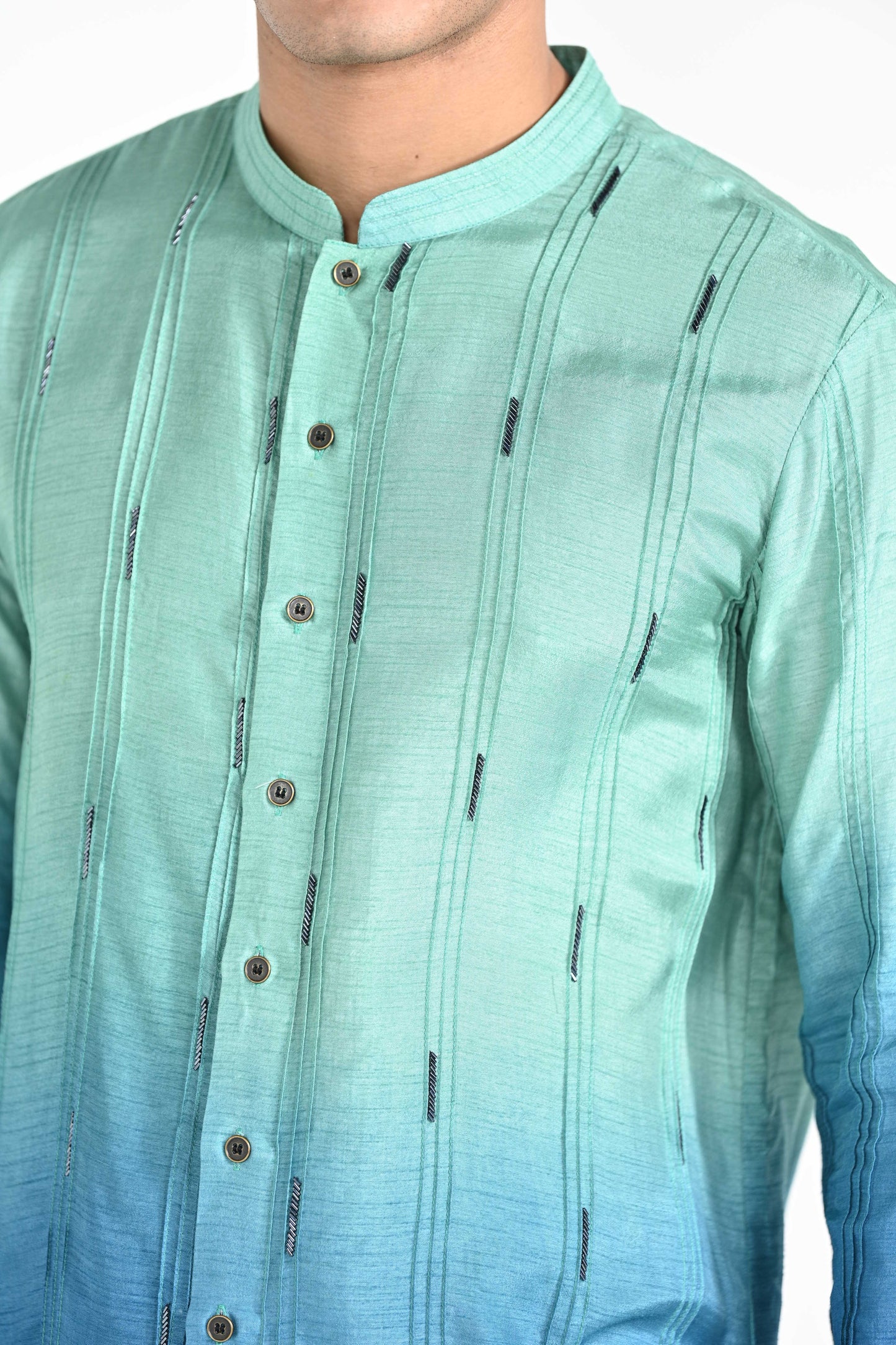 Ocean Ombre work kurta set