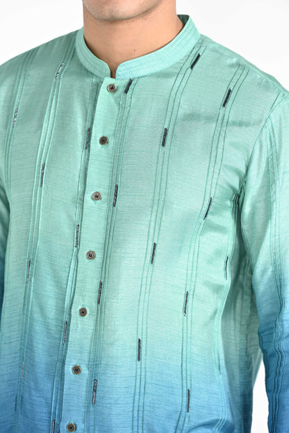 Ocean Ombre work kurta set