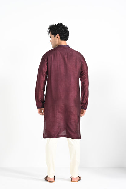 Magenta Purple work kurta set