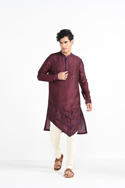 Magenta Purple work kurta set