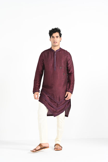 Magenta Purple work kurta set