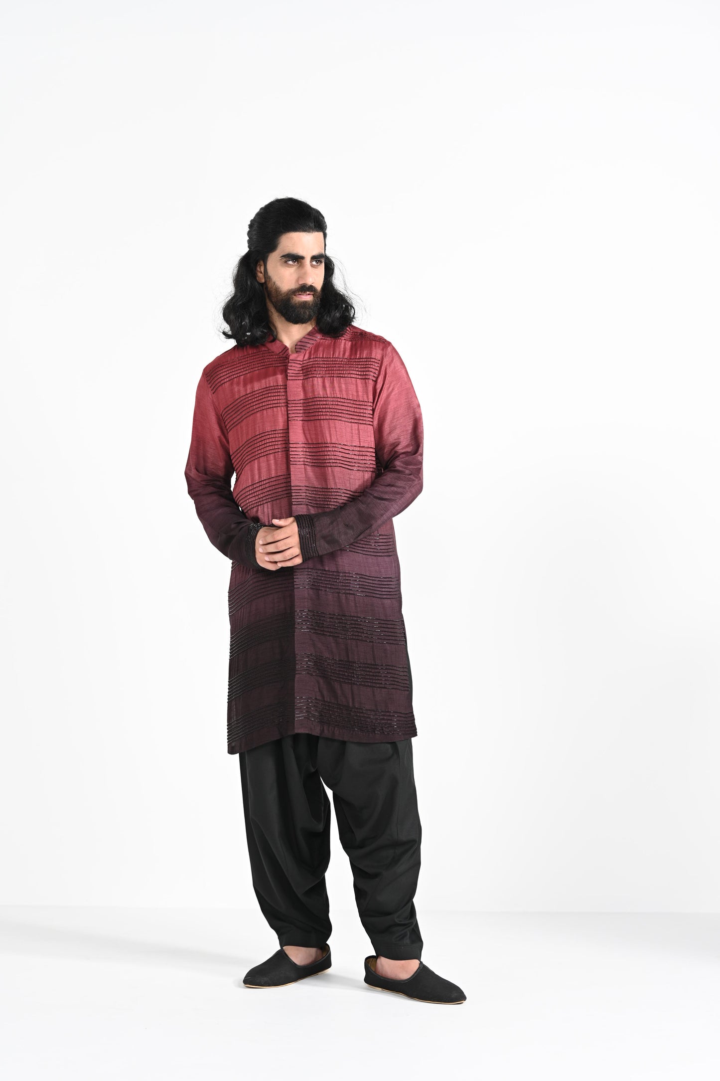 Redwine Ombre kurta set