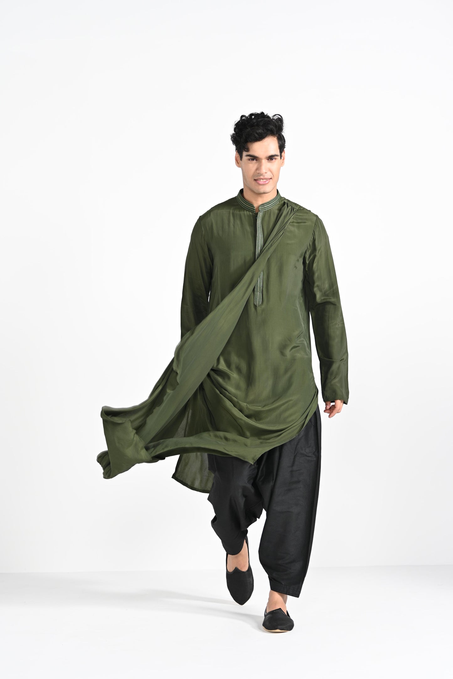 Dollar Bill Green work kurta set