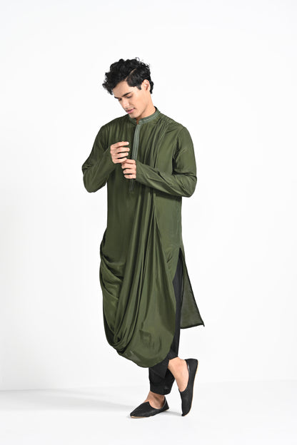 Dollar Bill Green work kurta set