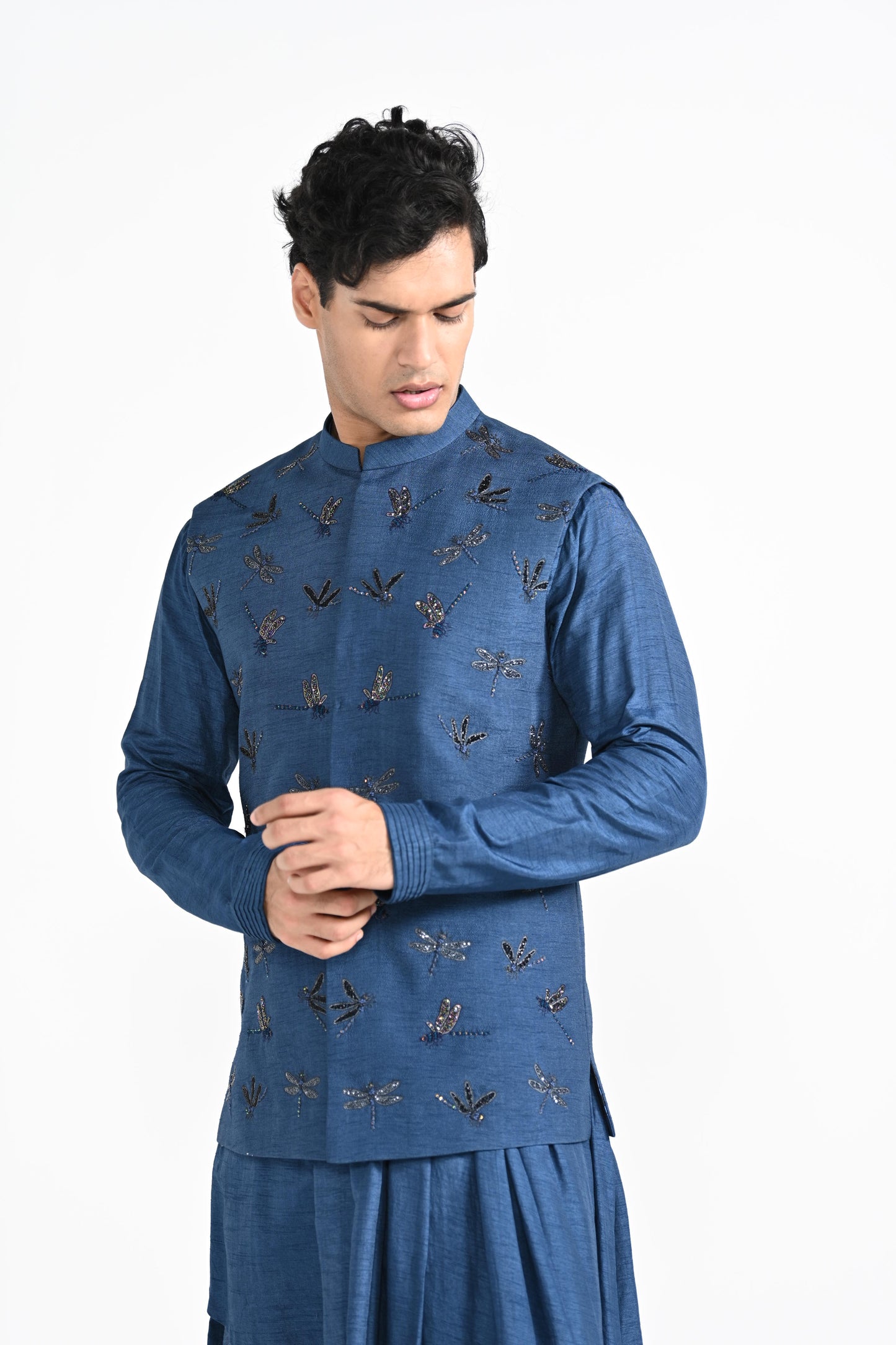 DRAGONFLY FLUTTER NEHRU JACKET SET