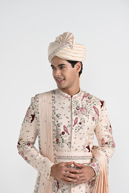 Pastel Pink  Sherwani Set