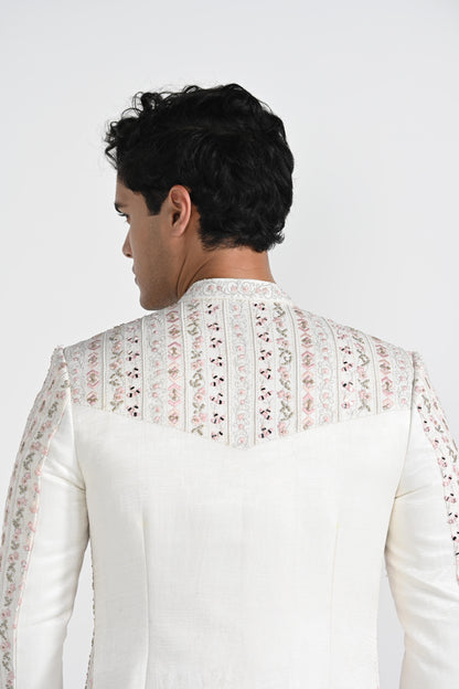 Pearl White Sherwani Set