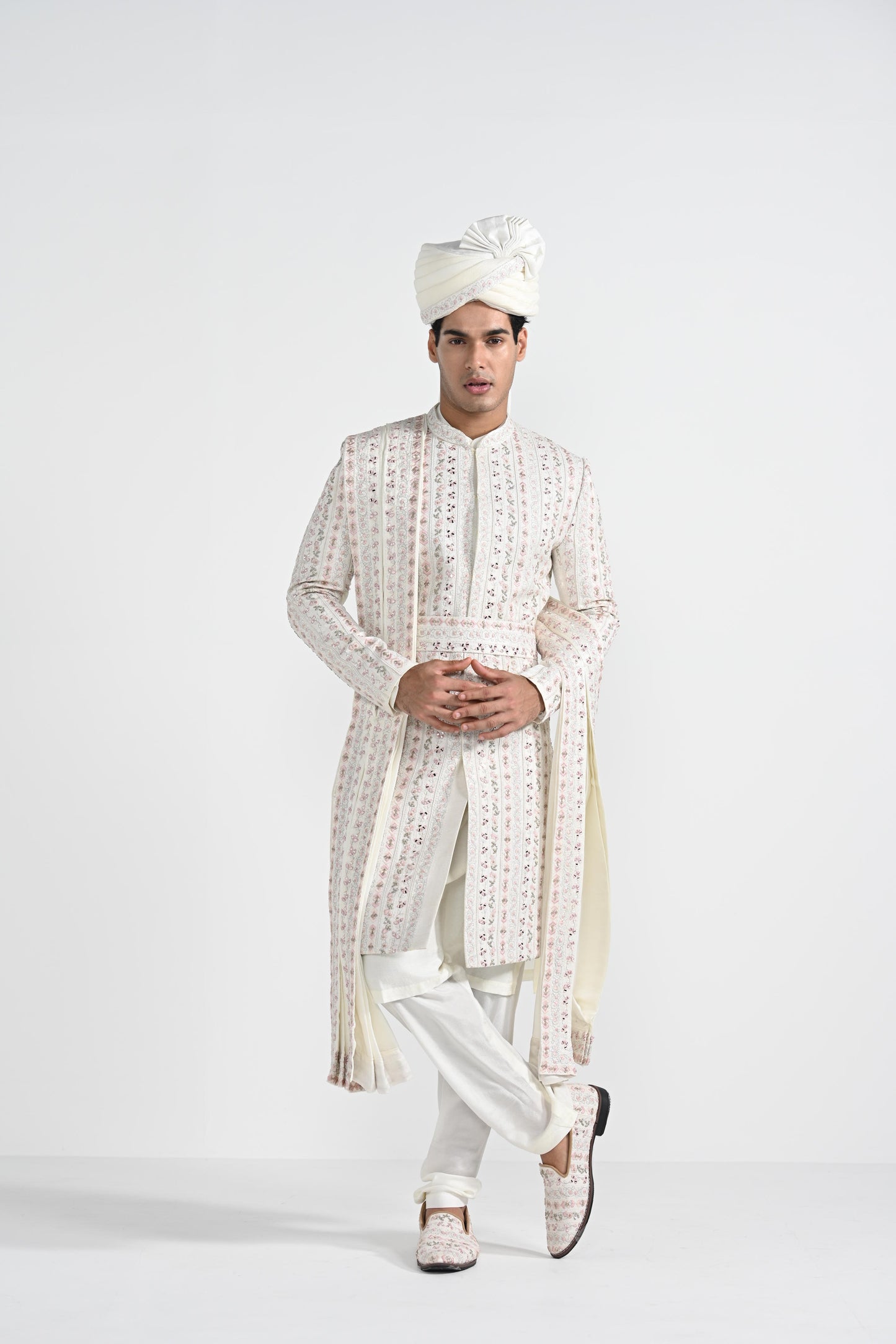 Pearl White Sherwani Set