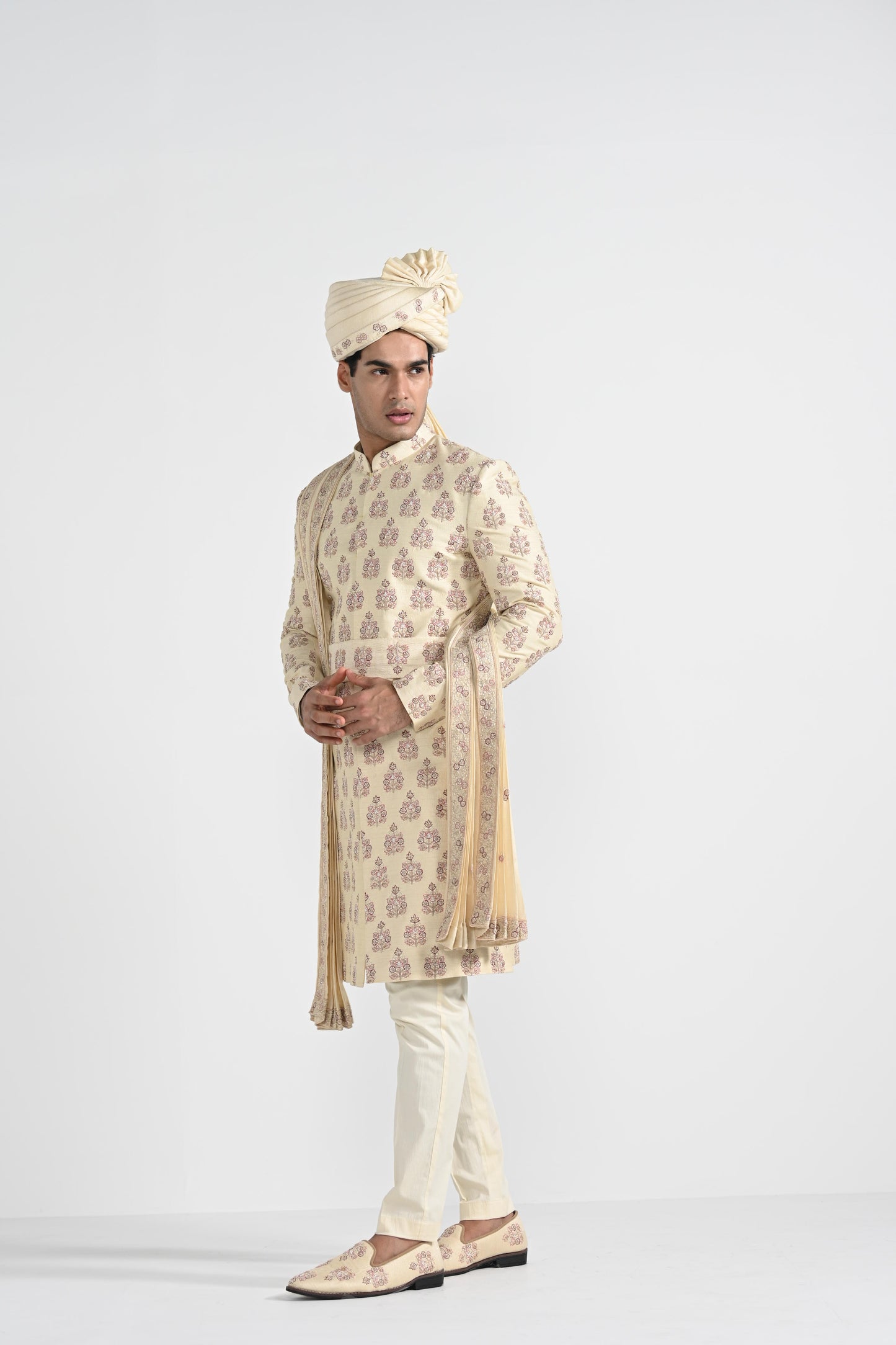 Dark Cream  Sherwani Set