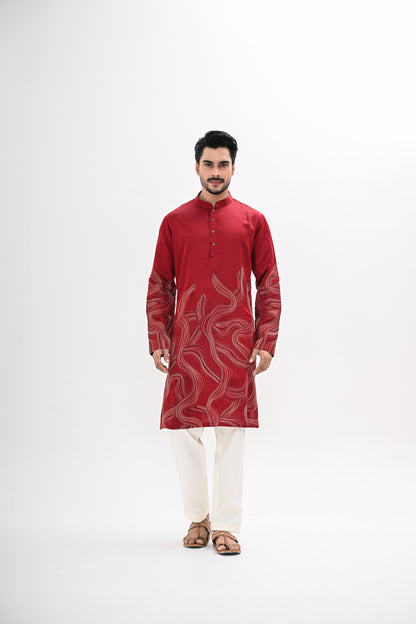 CRIMSON FLOW KURTA