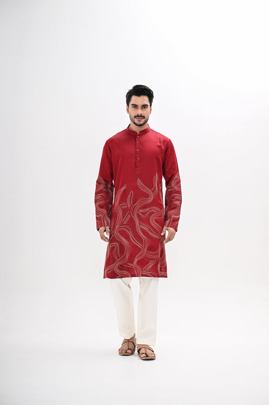 CRIMSON FLOW KURTA