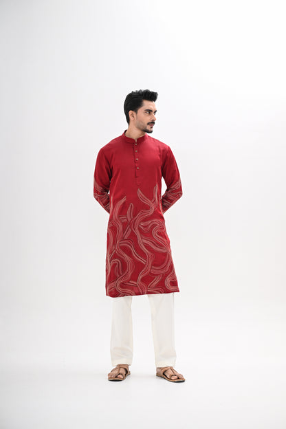 CRIMSON FLOW KURTA