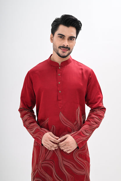 CRIMSON FLOW KURTA