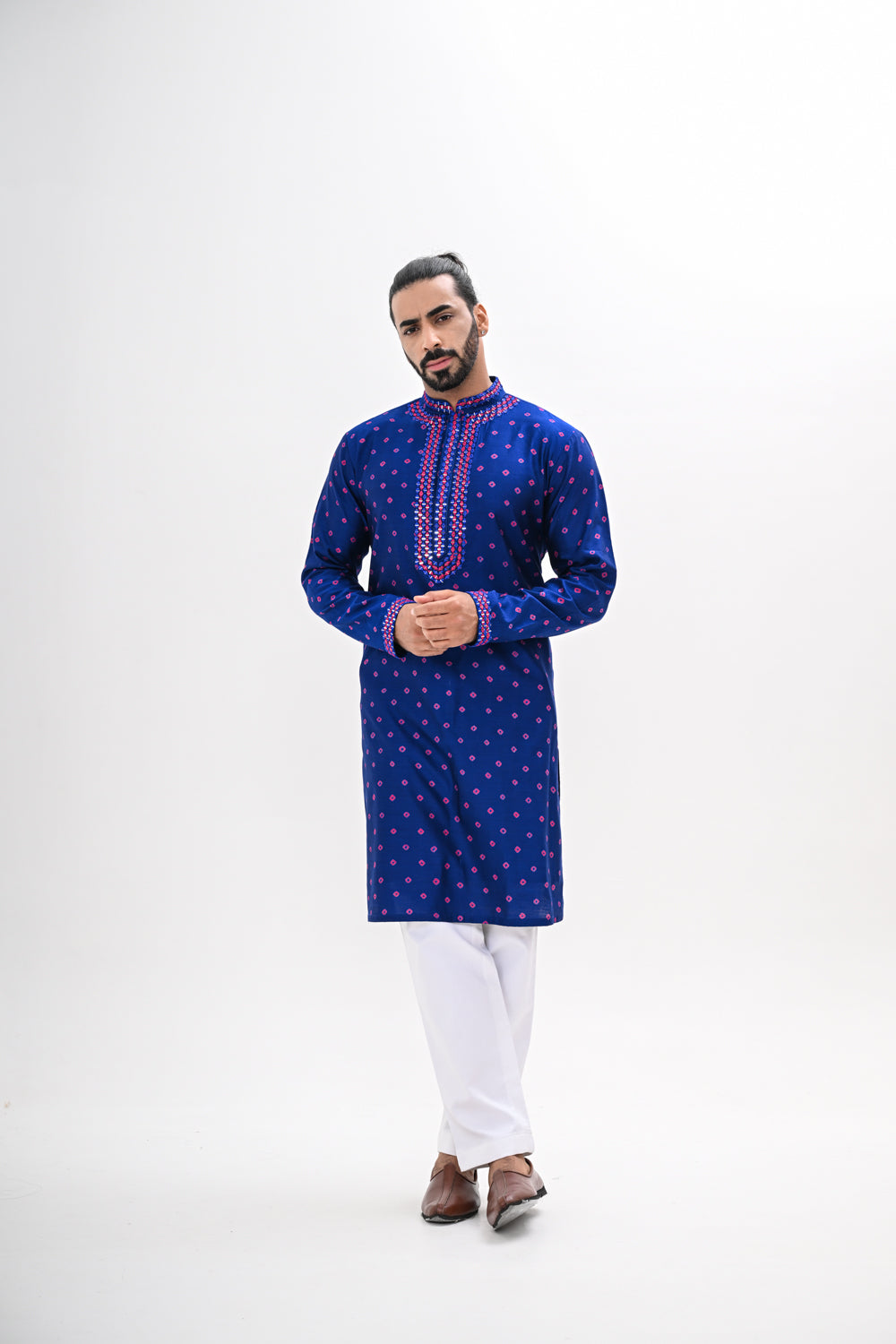 BLUE BANDHANI KURTA
