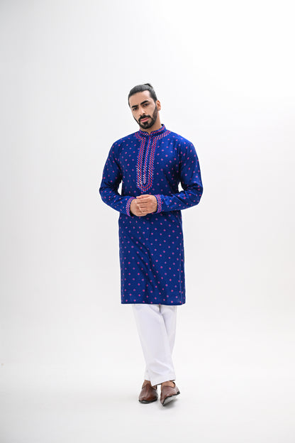 BLUE BANDHANI KURTA