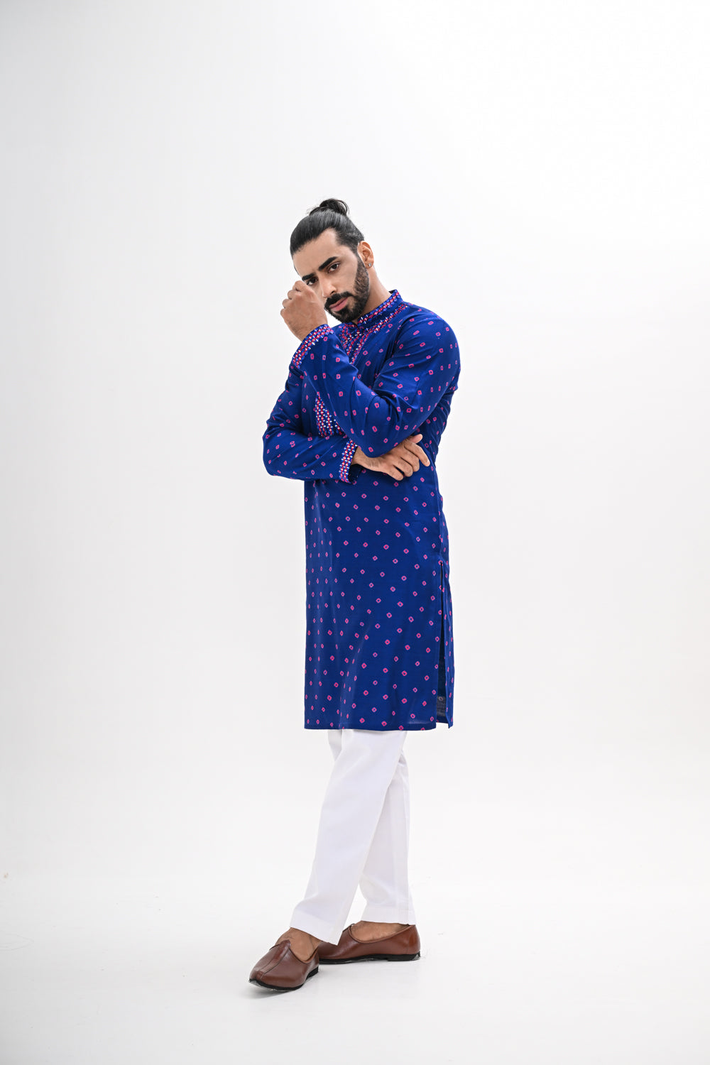 BLUE BANDHANI KURTA