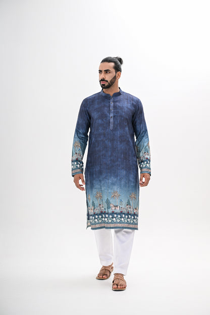 TEAL OMBRE KURTA