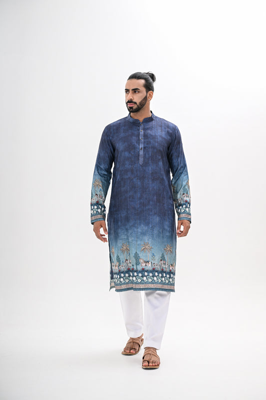 TEAL OMBRE KURTA