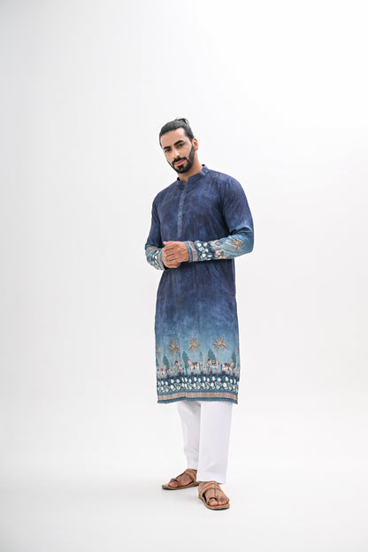 TEAL OMBRE KURTA