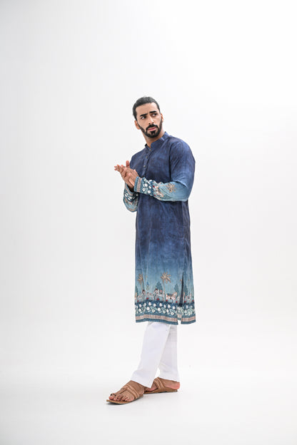 TEAL OMBRE KURTA