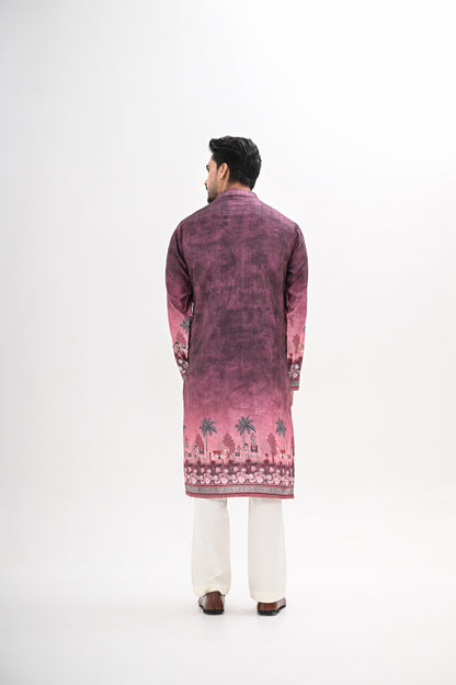 MAROON OMBRE KURTA