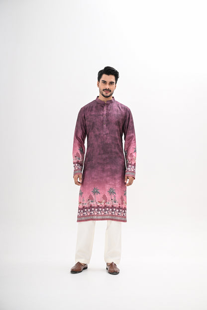 MAROON OMBRE KURTA