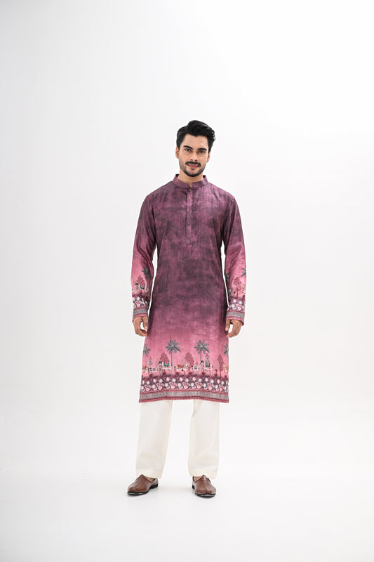 MAROON OMBRE KURTA