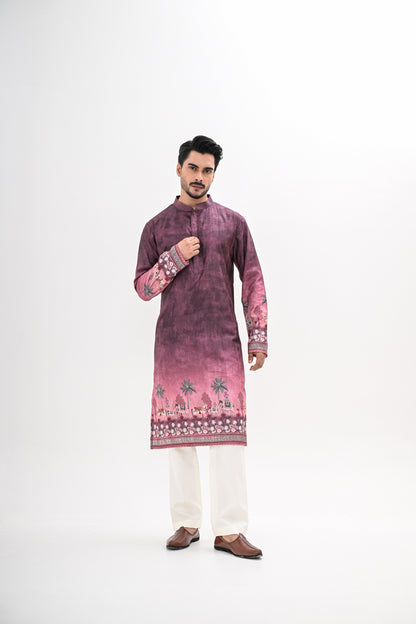 MAROON OMBRE KURTA