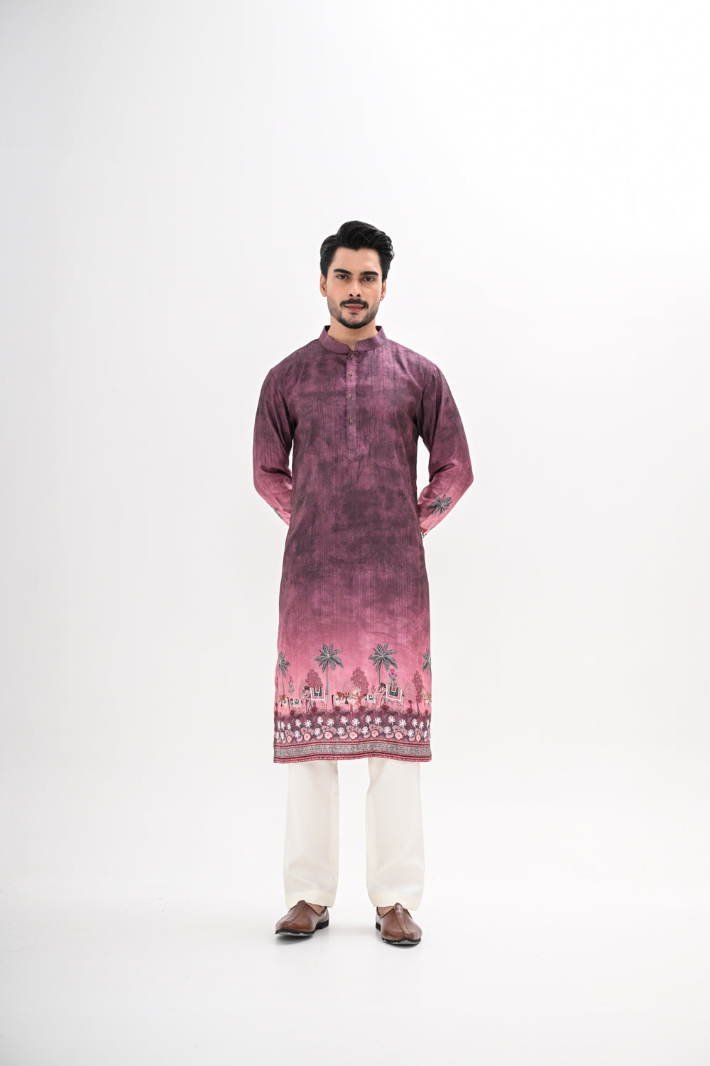MAROON OMBRE KURTA