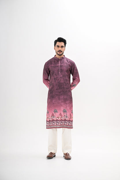 MAROON OMBRE KURTA