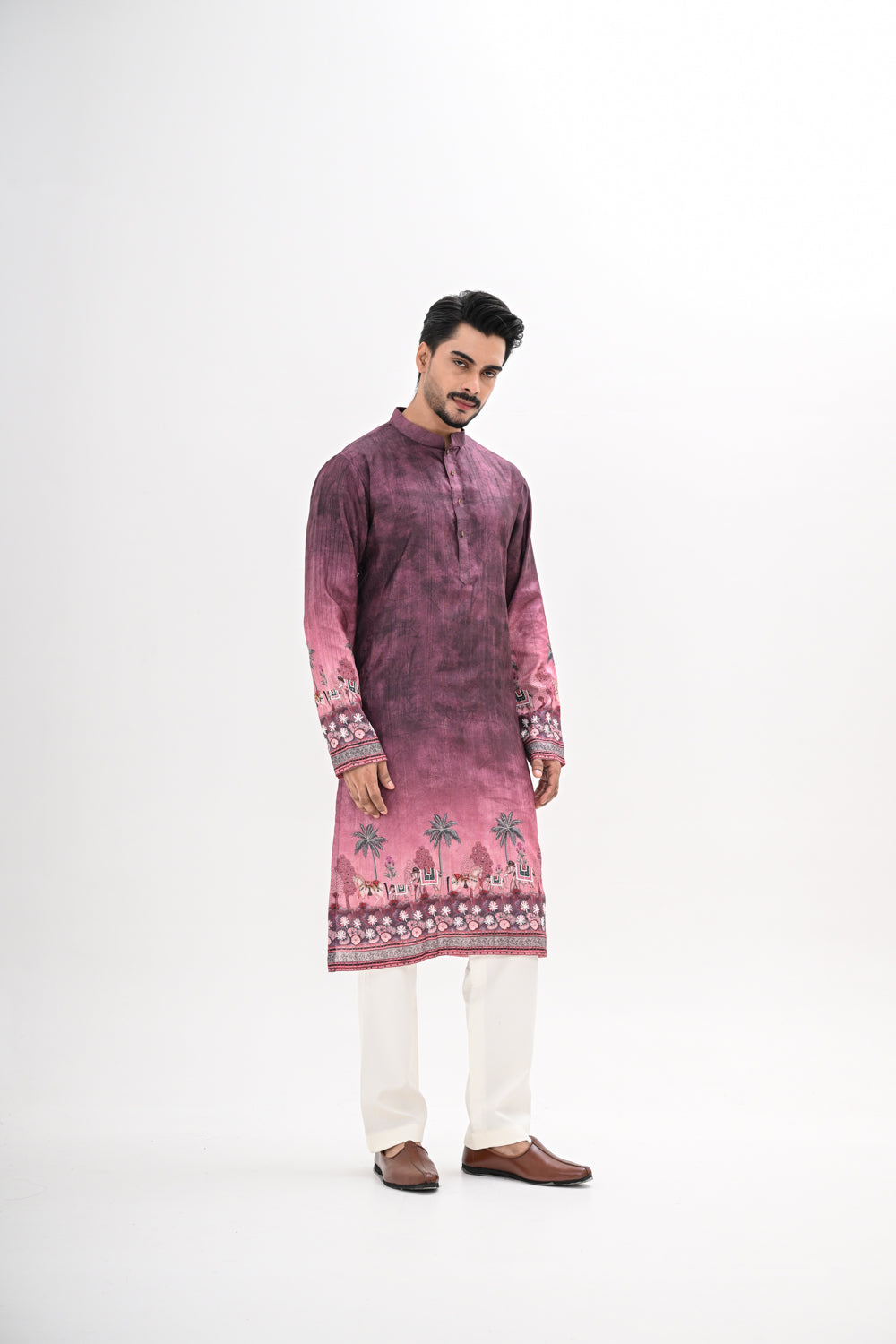 MAROON OMBRE KURTA