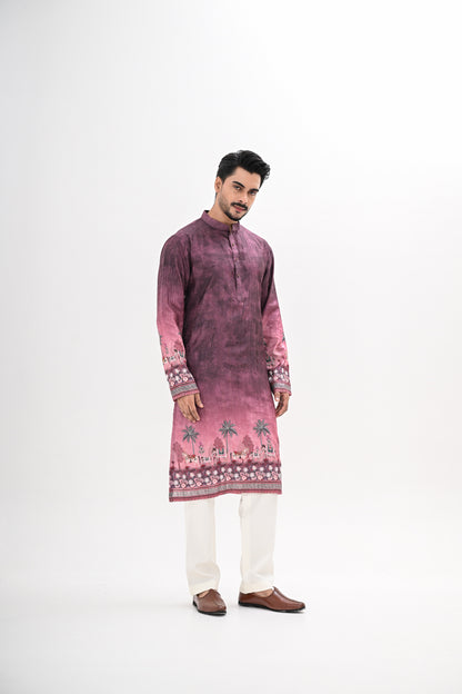 MAROON OMBRE KURTA