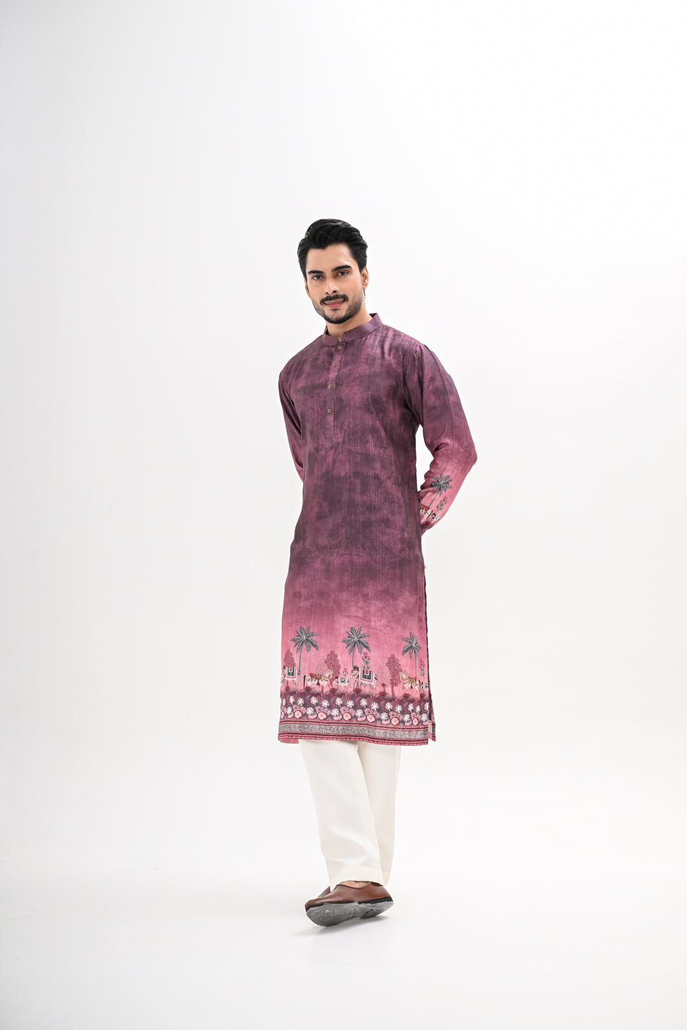 MAROON OMBRE KURTA