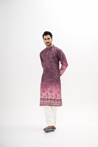 MAROON OMBRE KURTA
