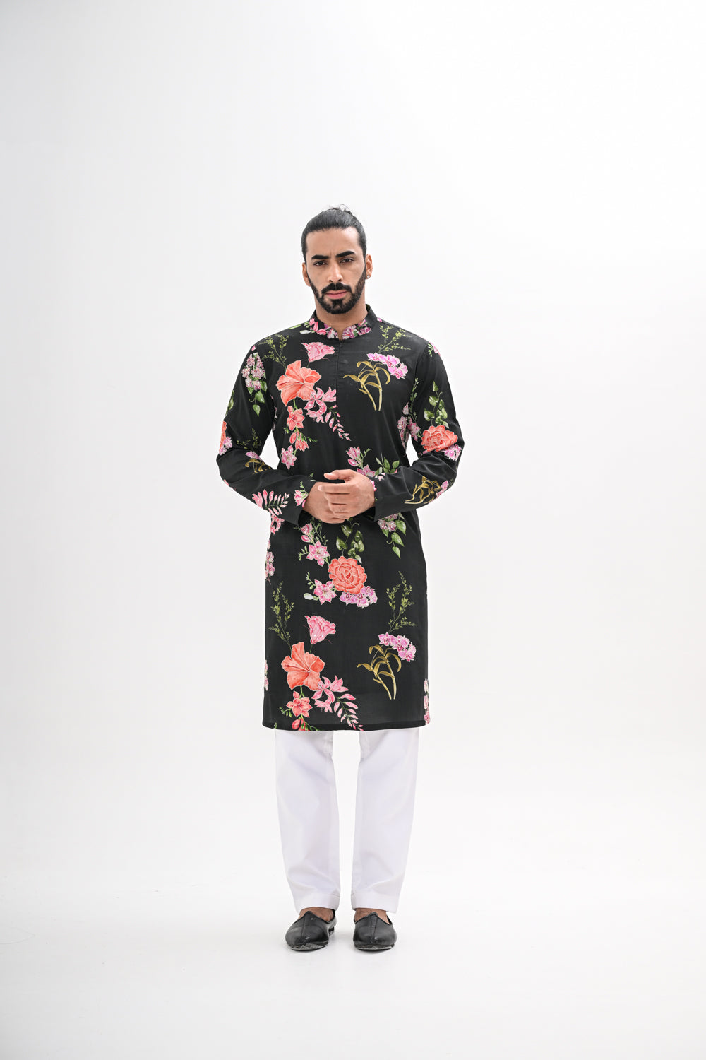 BLACK BLOOM PRINTED KURTA