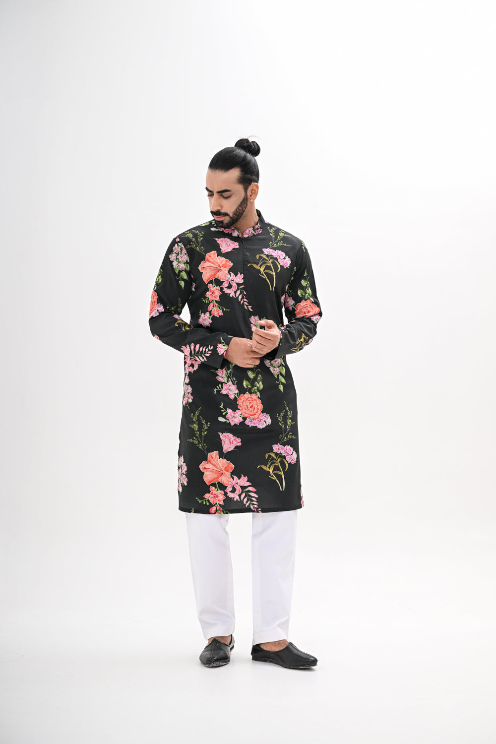 BLACK BLOOM PRINTED KURTA
