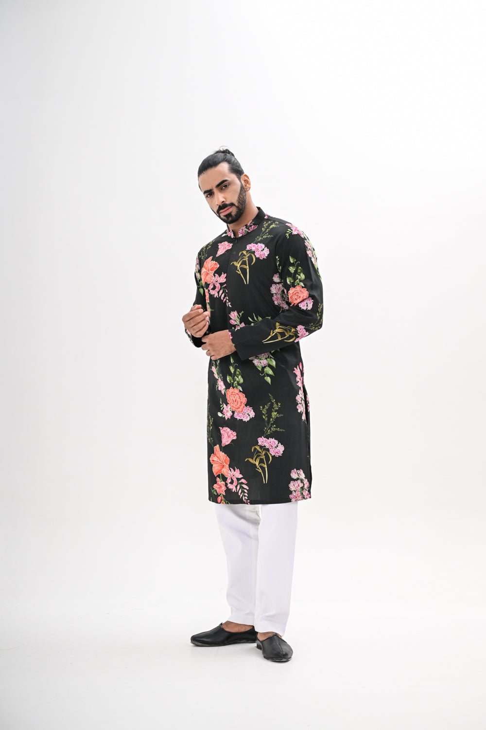 BLACK BLOOM PRINTED KURTA