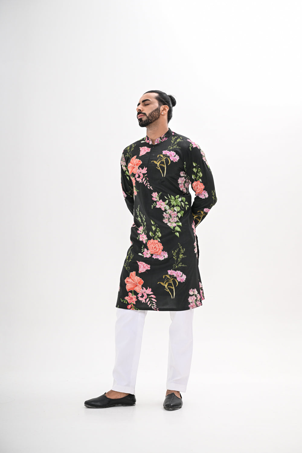 BLACK BLOOM PRINTED KURTA
