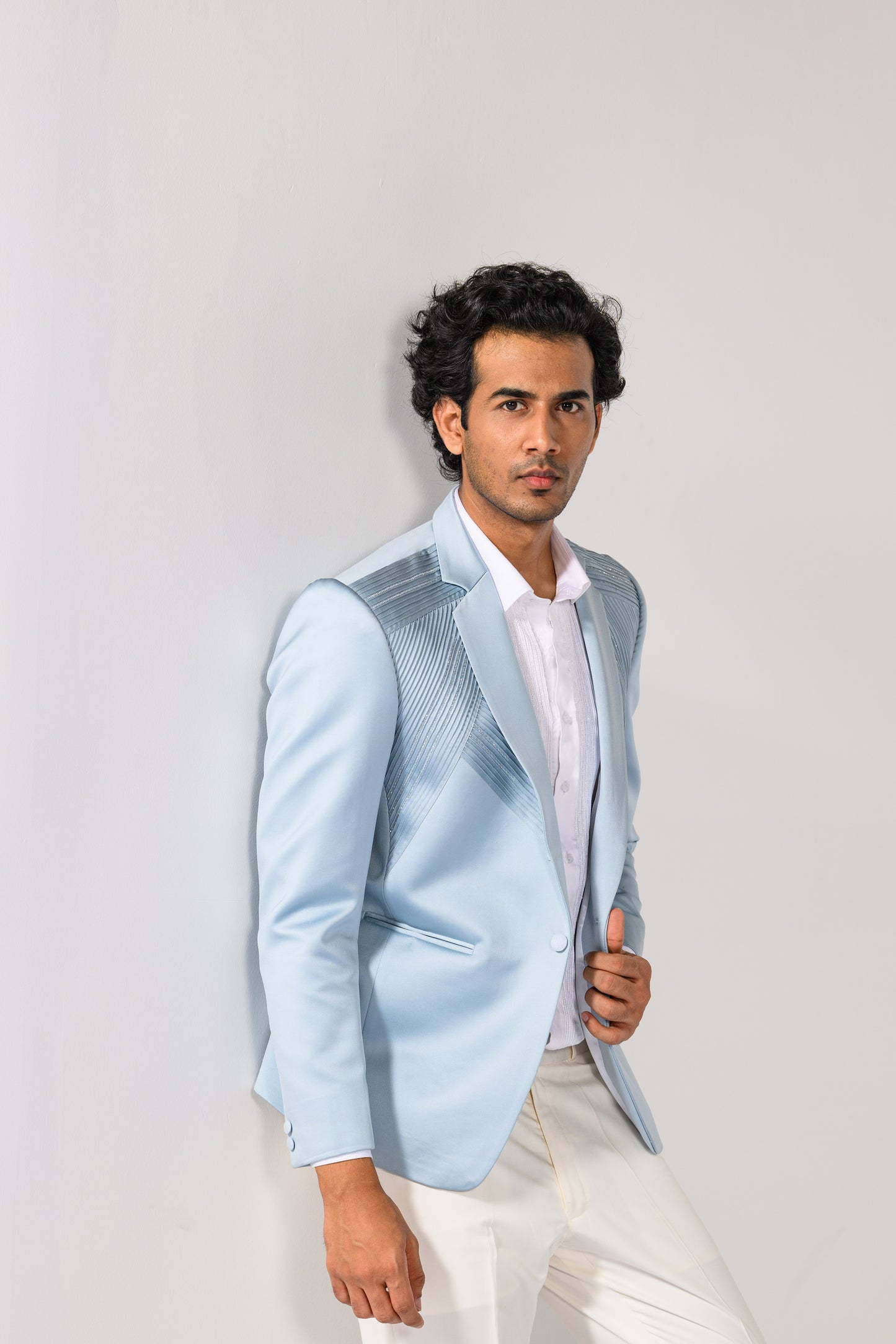 ICE BLUE PINTUCK TUXEDO SET