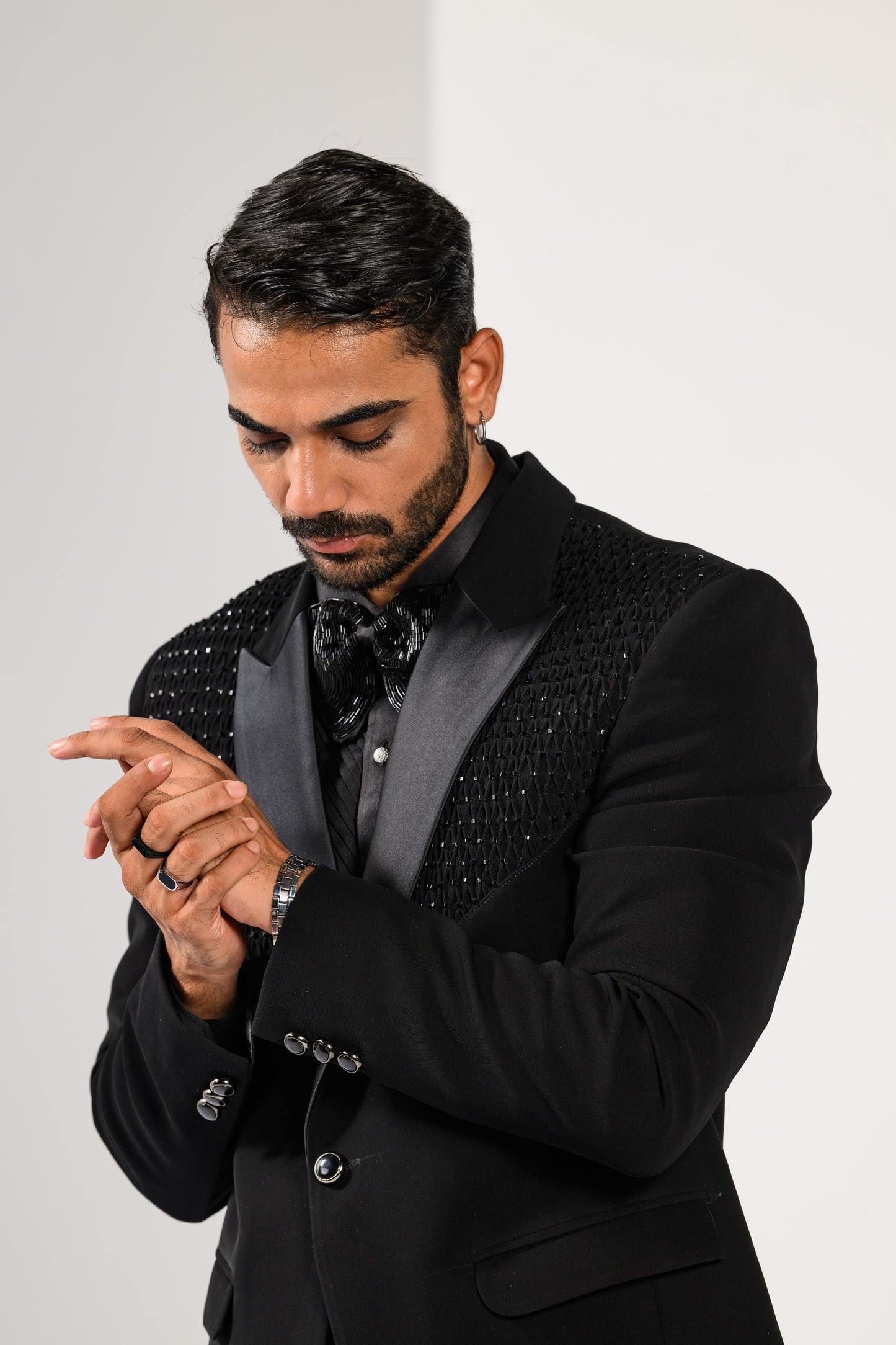 SHIMMER BLACK TUXEDO SET