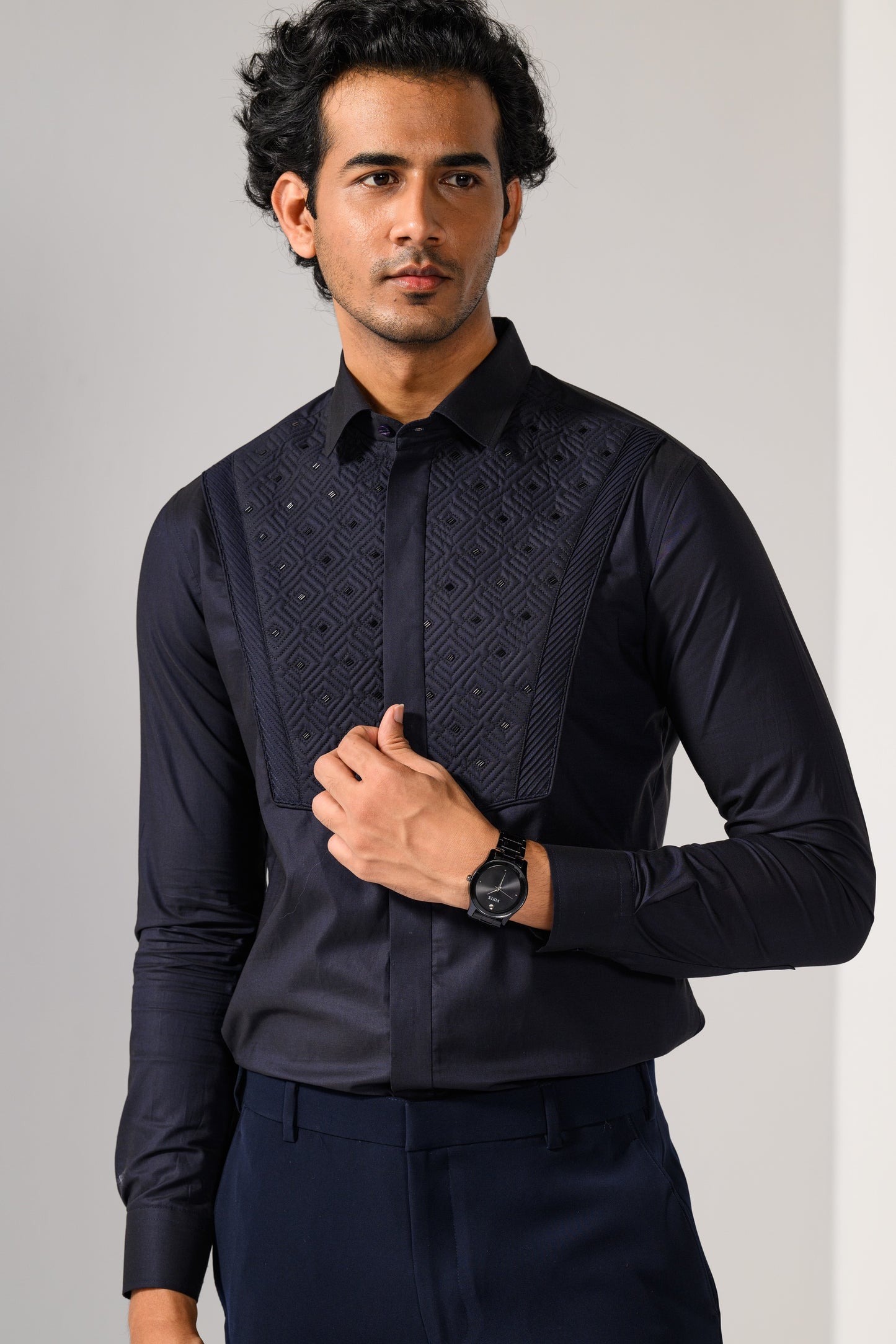 GEOMETRIC QUILTED SHIRT