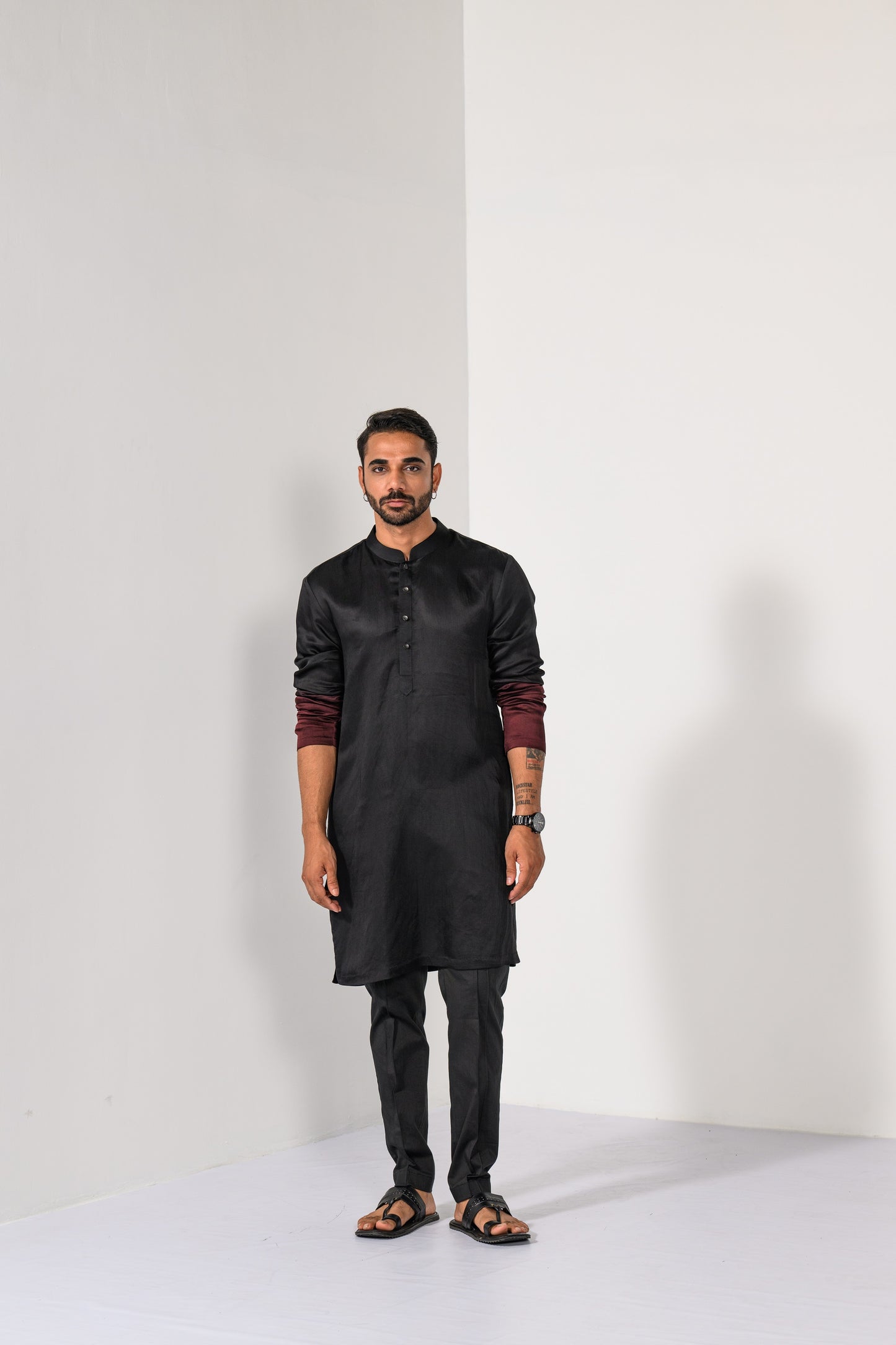 WINE OMBRE NEHRU KURTA  SET