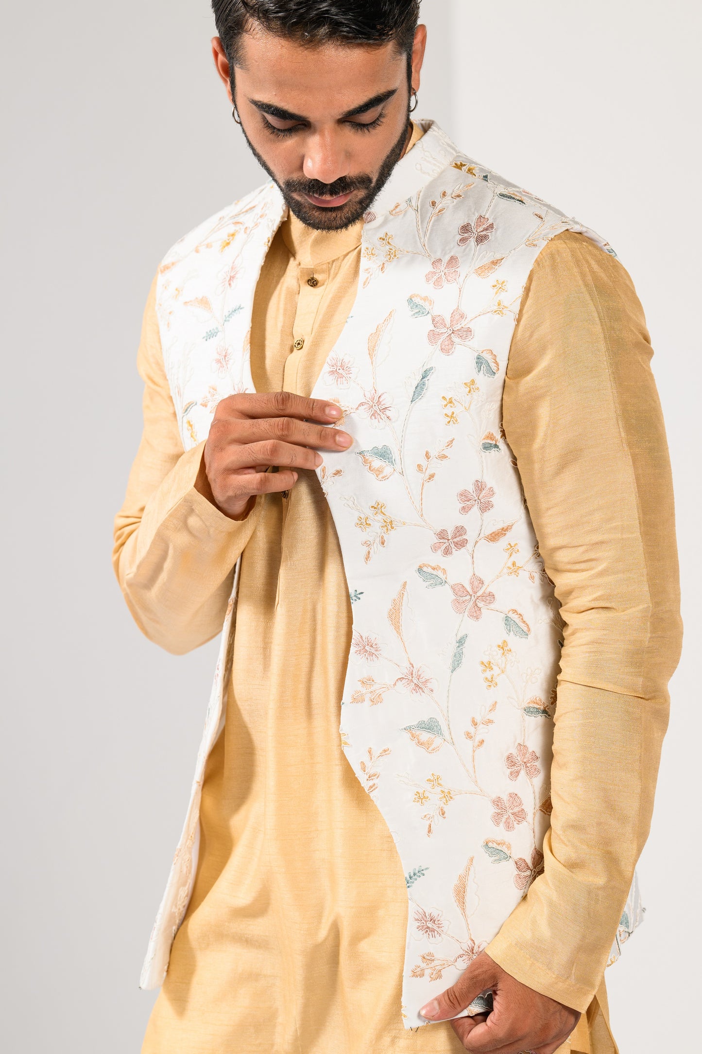 FLORAL LUXE NEHRU KURTA  SET