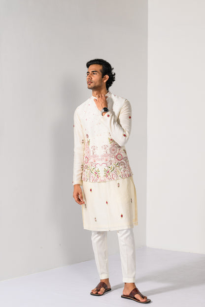 FLORAL FINESSE NEHRU KURTA  SET