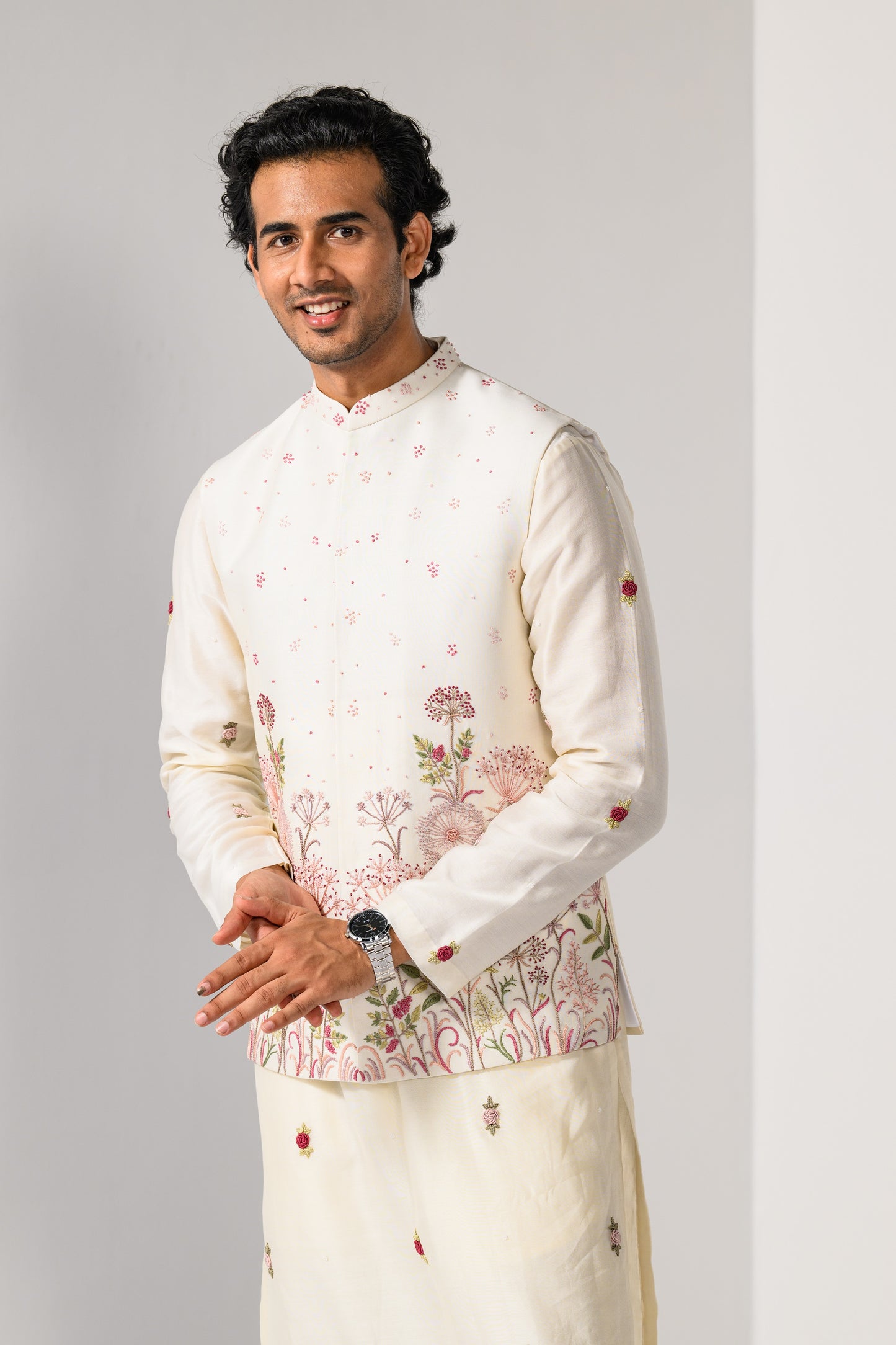 FLORAL FINESSE NEHRU KURTA  SET